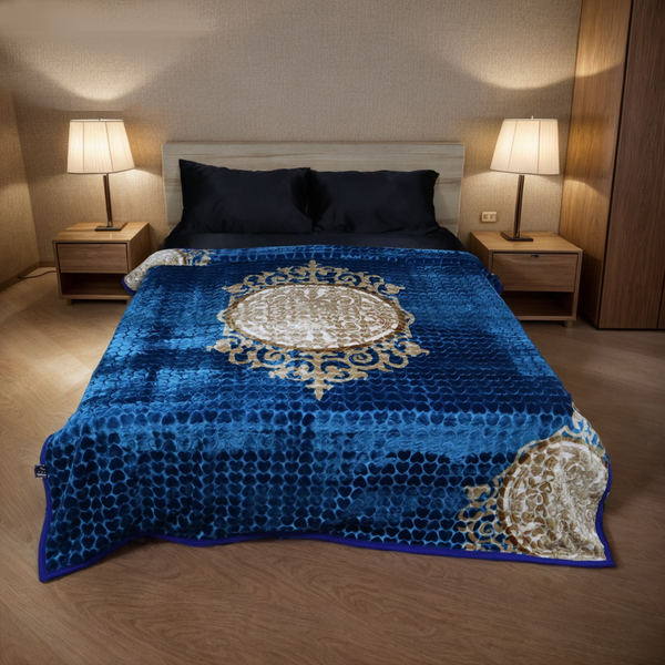 Double Bed Blanket Artistic- Sapphire