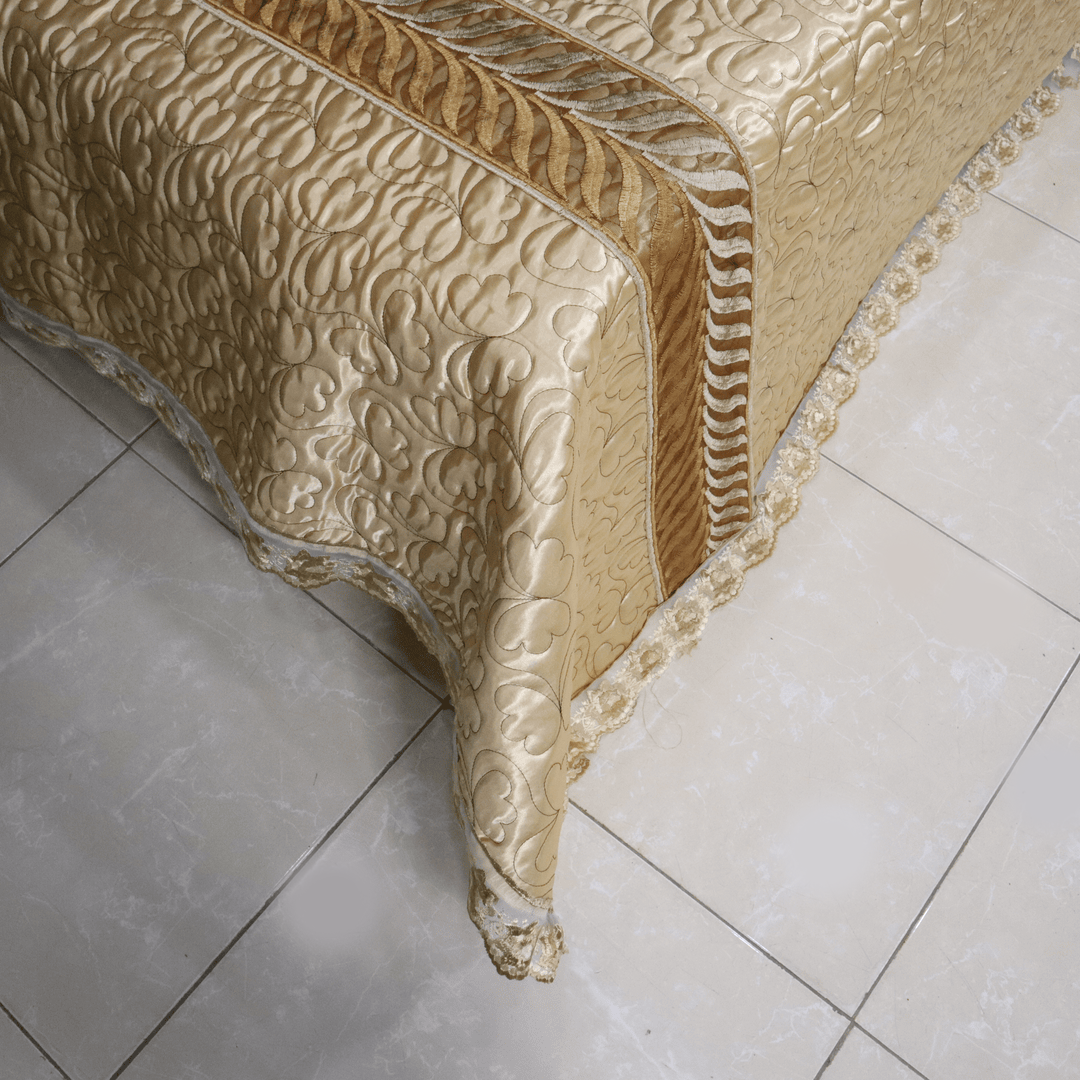 Opal 4 Pieces Silk Bed Set- Beige