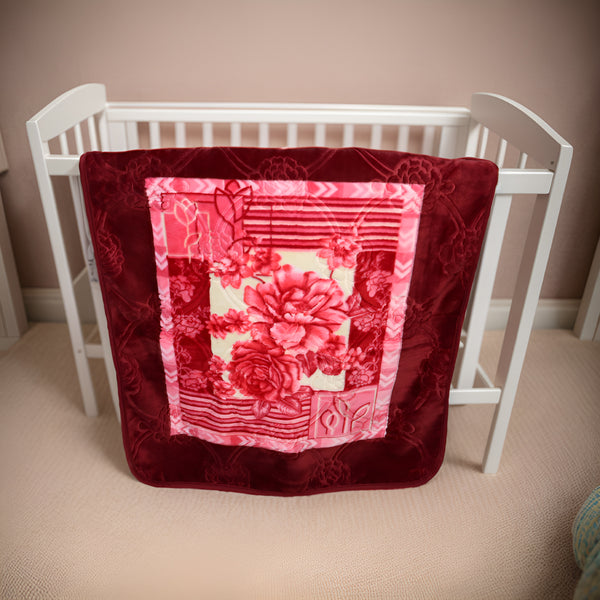 Baby Blanket Royal Embossed Deep Red