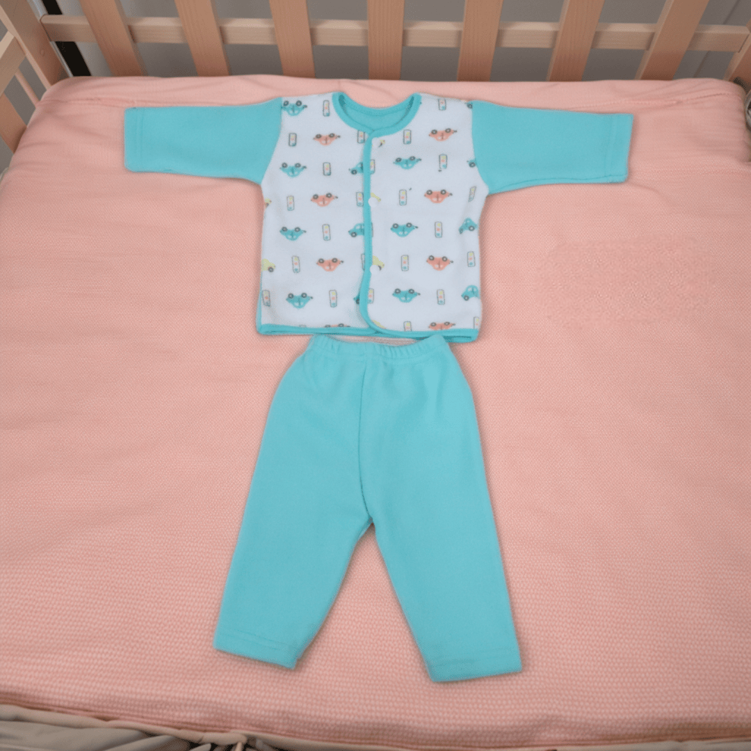 2 Pieces Printed Baby Suit Blue