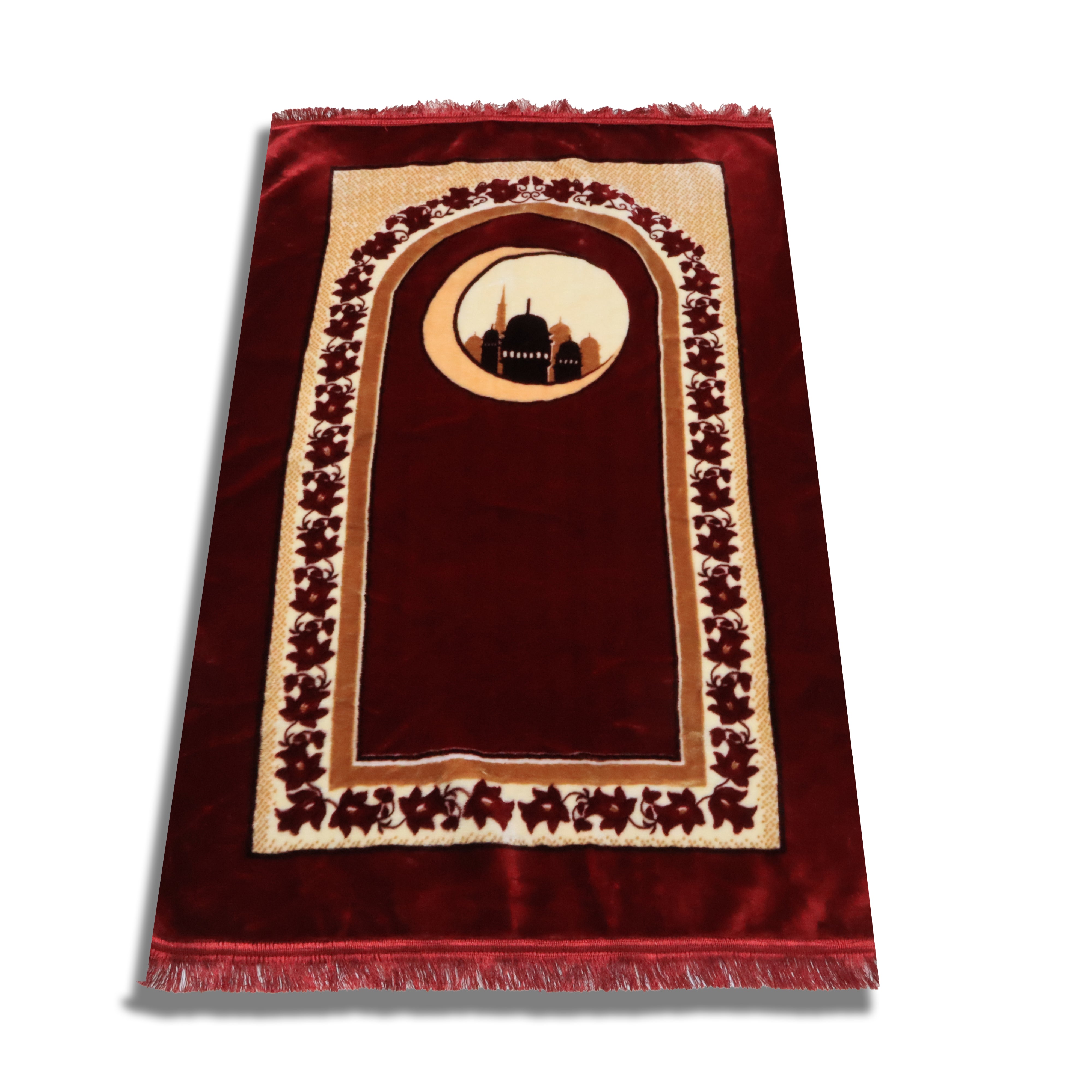 Pure Janamaz Printed Prayer Mat- Maroon