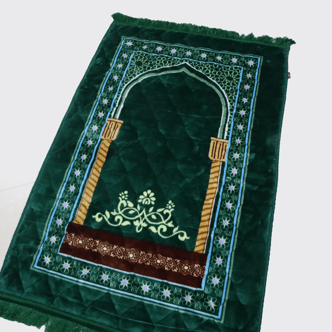 Mughal Janamaz Printed Prayer Mat-Pear