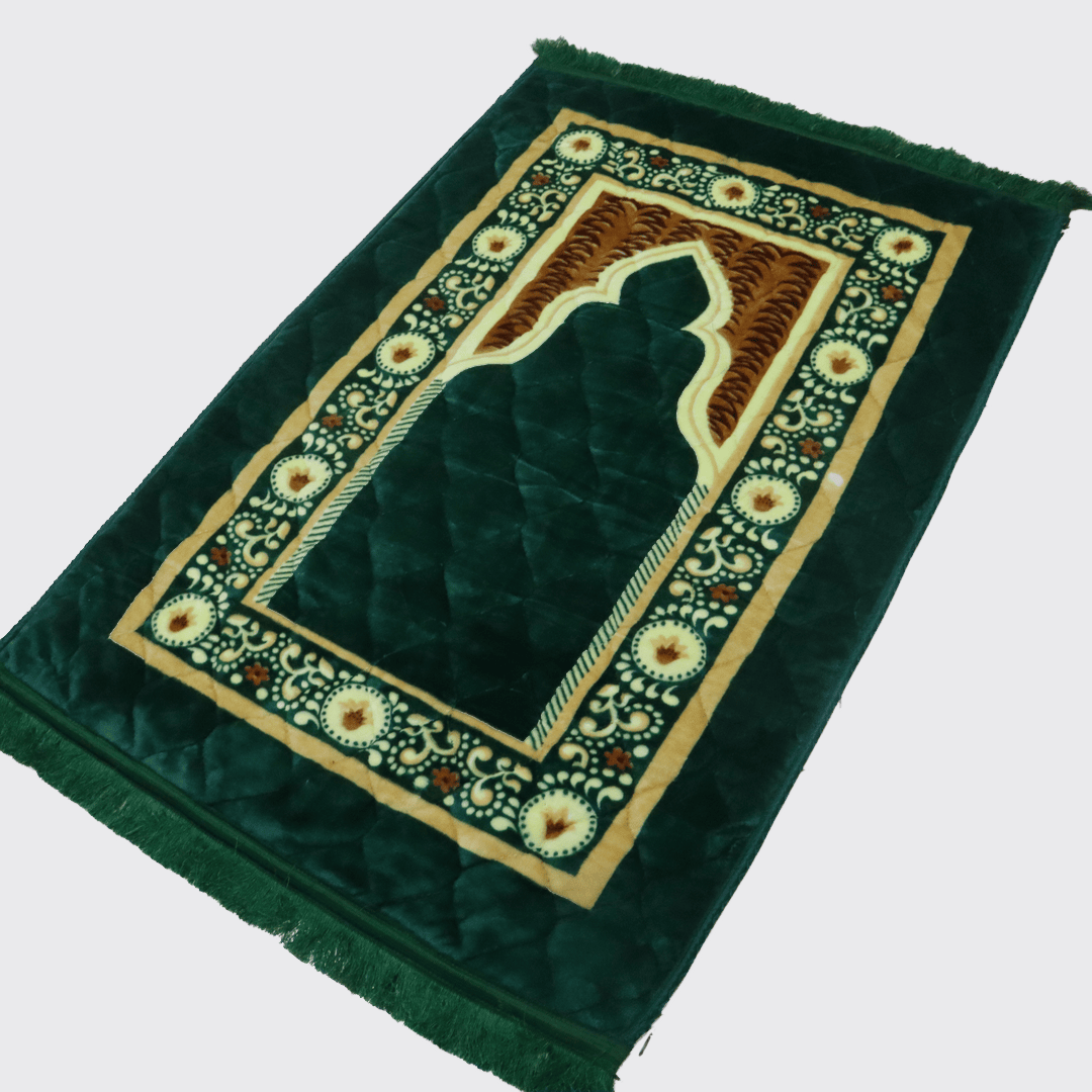 Mughal Janamaz Printed Prayer Mat-Viridian