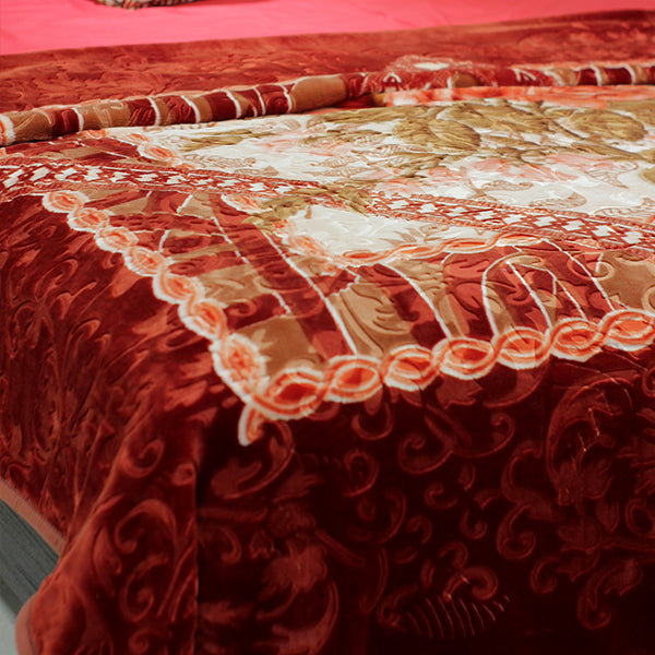 Double Bed Blanket- Heavy Weight Blanket- Artistic- Maroon