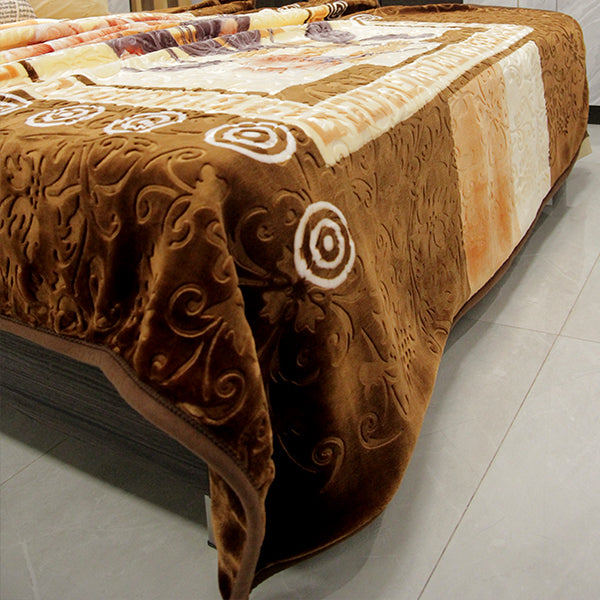 Double Bed Blankets- Heavy Weight Blanket- Artistic- chocolate brown